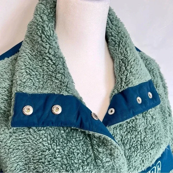 Ugg Gayle Sherpa Half Zip Fleece Jacket Hidden Pocket Green Womens size Small - Picture 4 of 17